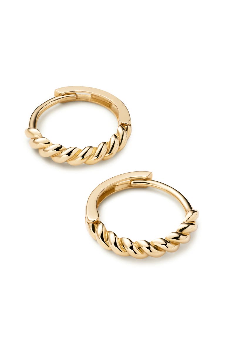 Ana Luisa Solid Yellow Gold - Gold Twist Hoops Small, Alternate, color, Gold