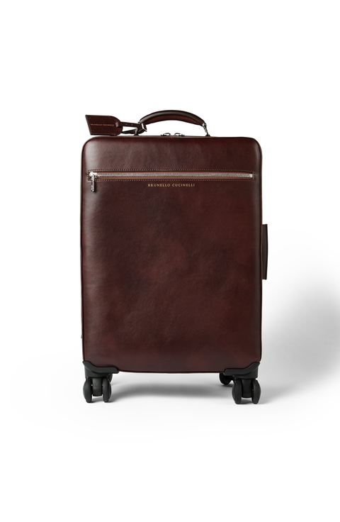 Burnished calfskin suitcase