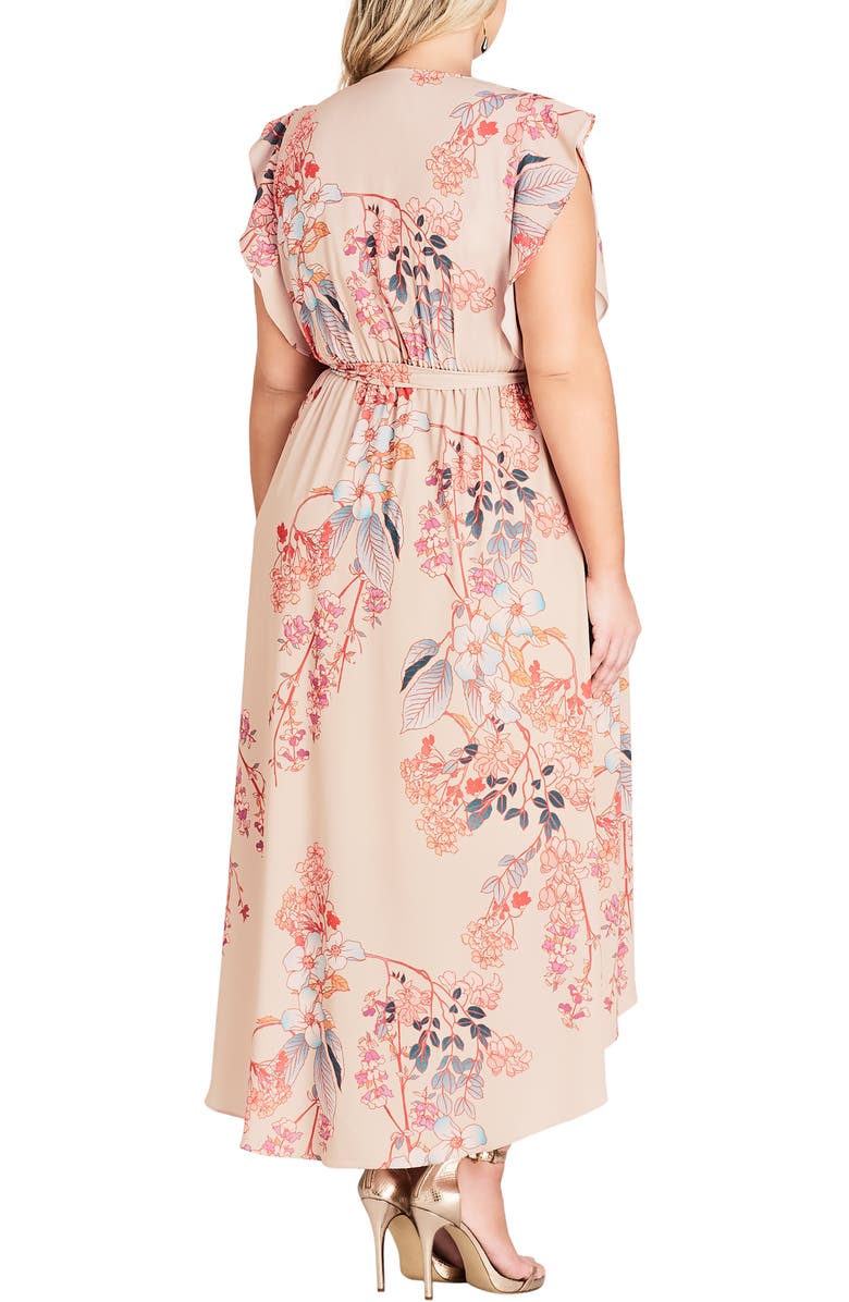 City Chic Sweet Delilah Faux Wrap Maxi Dress, Alternate, color, 