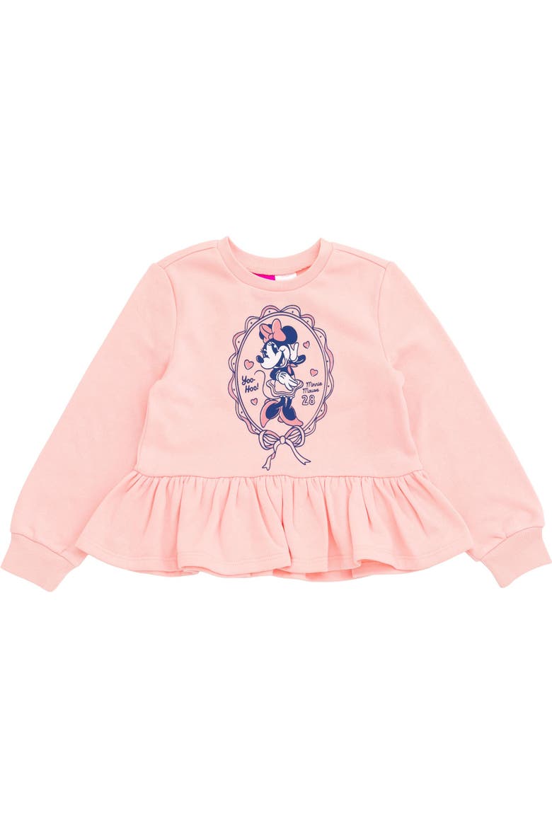 Minnie Mouse Fleece Sweatshirt and Flare Leggings Set, Alternate, color, Pink Minnie Mouse
