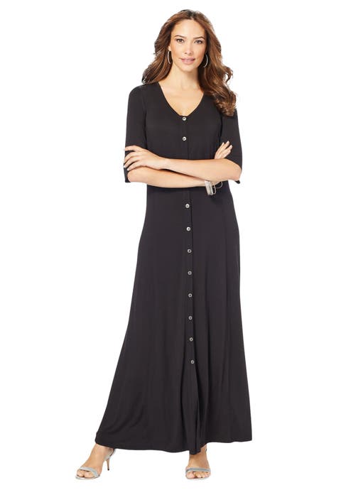 Button Front Heathered Dress