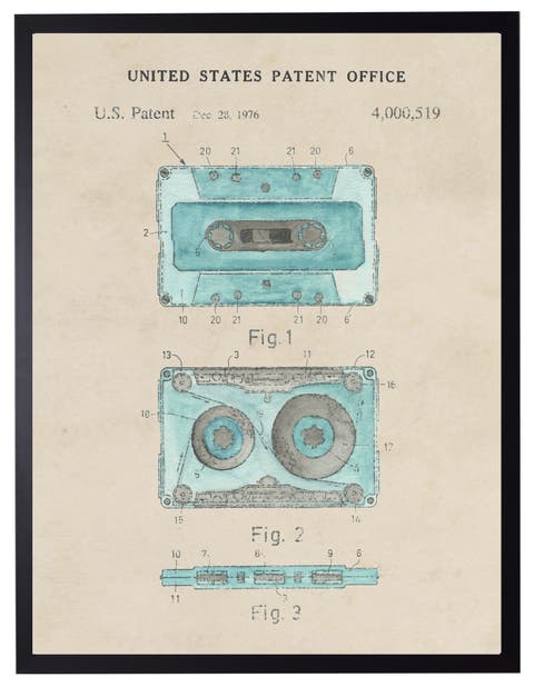 Cassette Tape Patent in Black Frame
