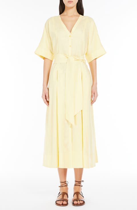 ＜DONALD＞Weekend Max Mara コットンリネンキャンバスドレス ヤング コットン ブレンド キャンバス ドレス