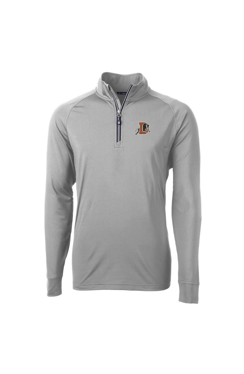 Cutter & Buck Men's Cutter & Buck Gray Durham Bulls Adapt Eco Knit Stretch Recycled Big & Tall Quarter-Zip Pullover Top, Alternate, color,
