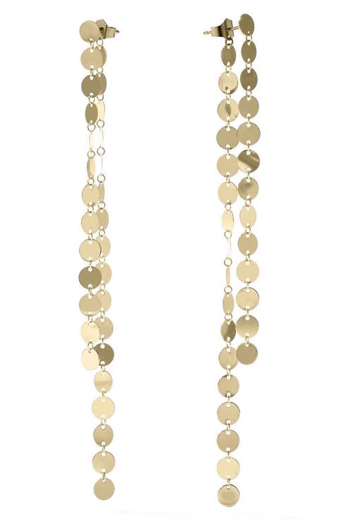 14K Gold Laser Disc Front/Back Earrings