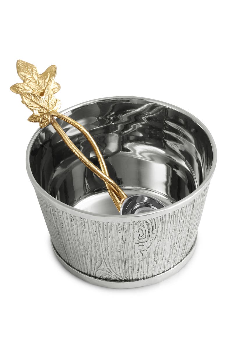 Michael Aram Ivy Oak Nut Dish & Spoon Set, Alternate, color, Silver/ Gold