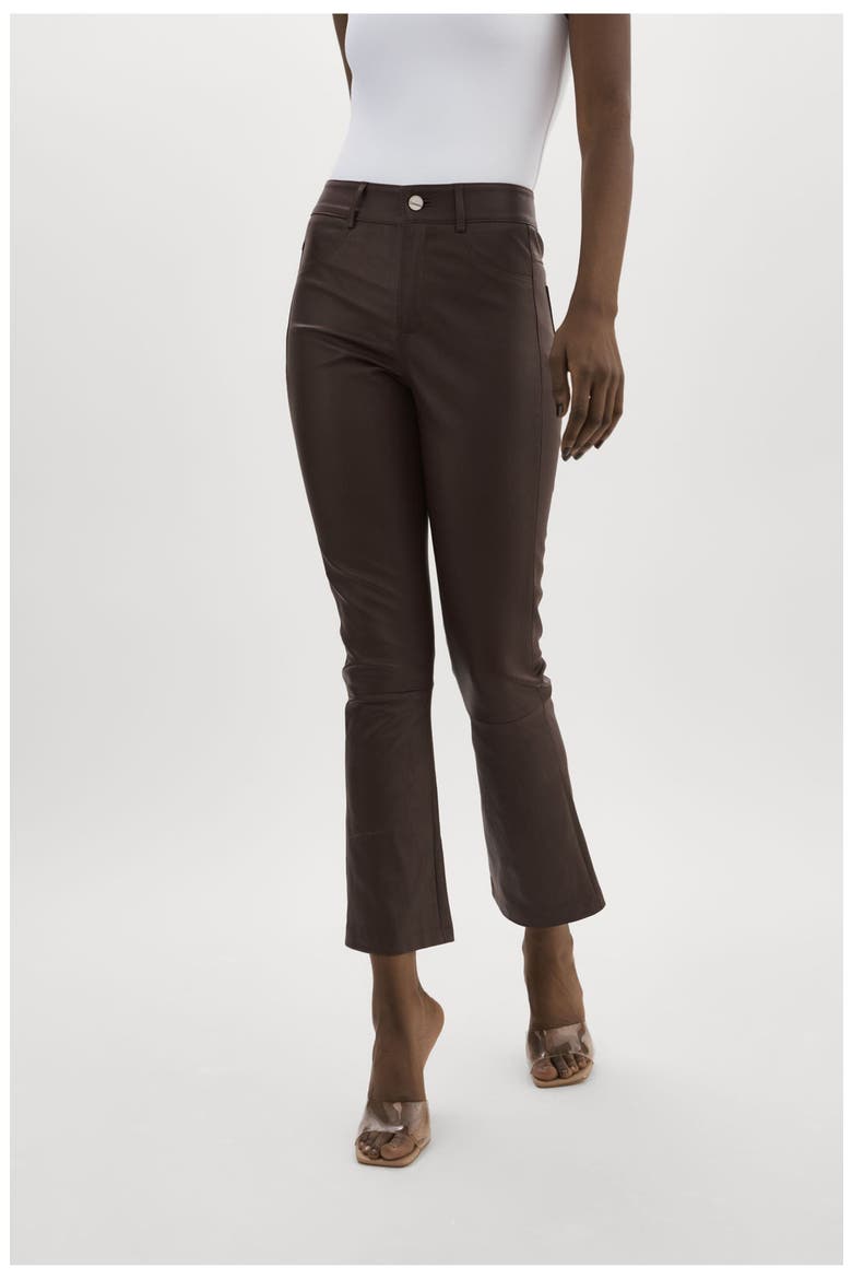 Faris | Stretch Leather Pants, Main, color, Mahogany