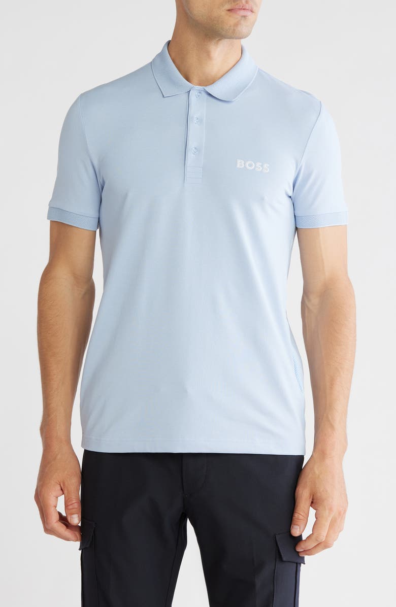 BOSS Paule Knit Polo, Main, color, Bright Purple