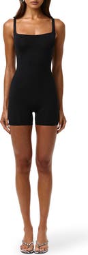 Naked Wardrobe Square Neck Body-Con Tank Romper