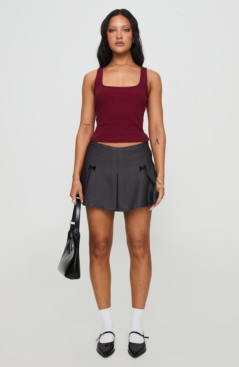 Princess Polly Baseline Square Neck Crop Tank, Alternate, color, Red