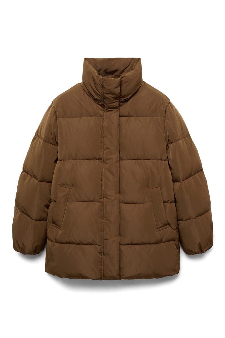 Channel Quilted Coat, Alternate, color, MEDIUM BROWN