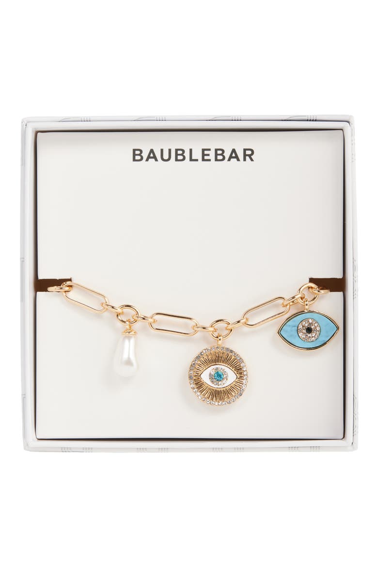 Protect Your Peace Evil Eye Charm Bracelet, Main, color, TURQUOISE