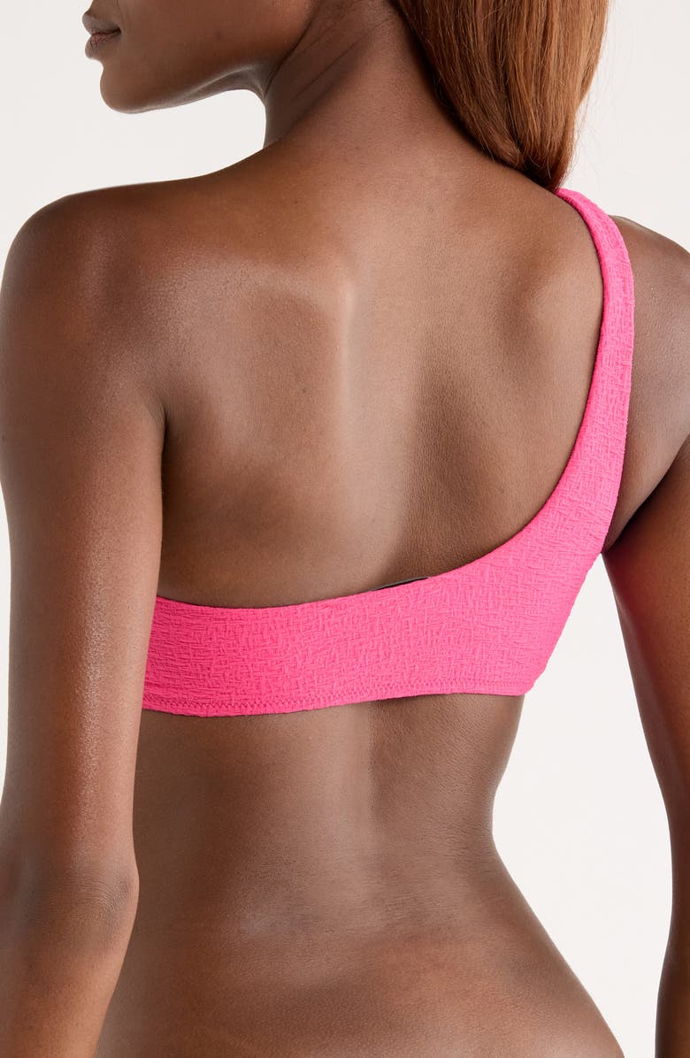 MANGO Textured One-Shoulder Bikini Top, Alternate, color, 