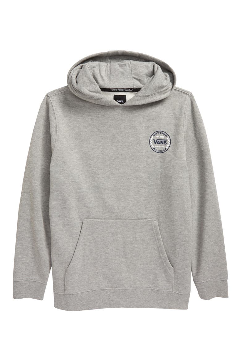 Kids' Authentic Checker Fleece Graphic Hoodie, Main, color, CEMENT HEATHER