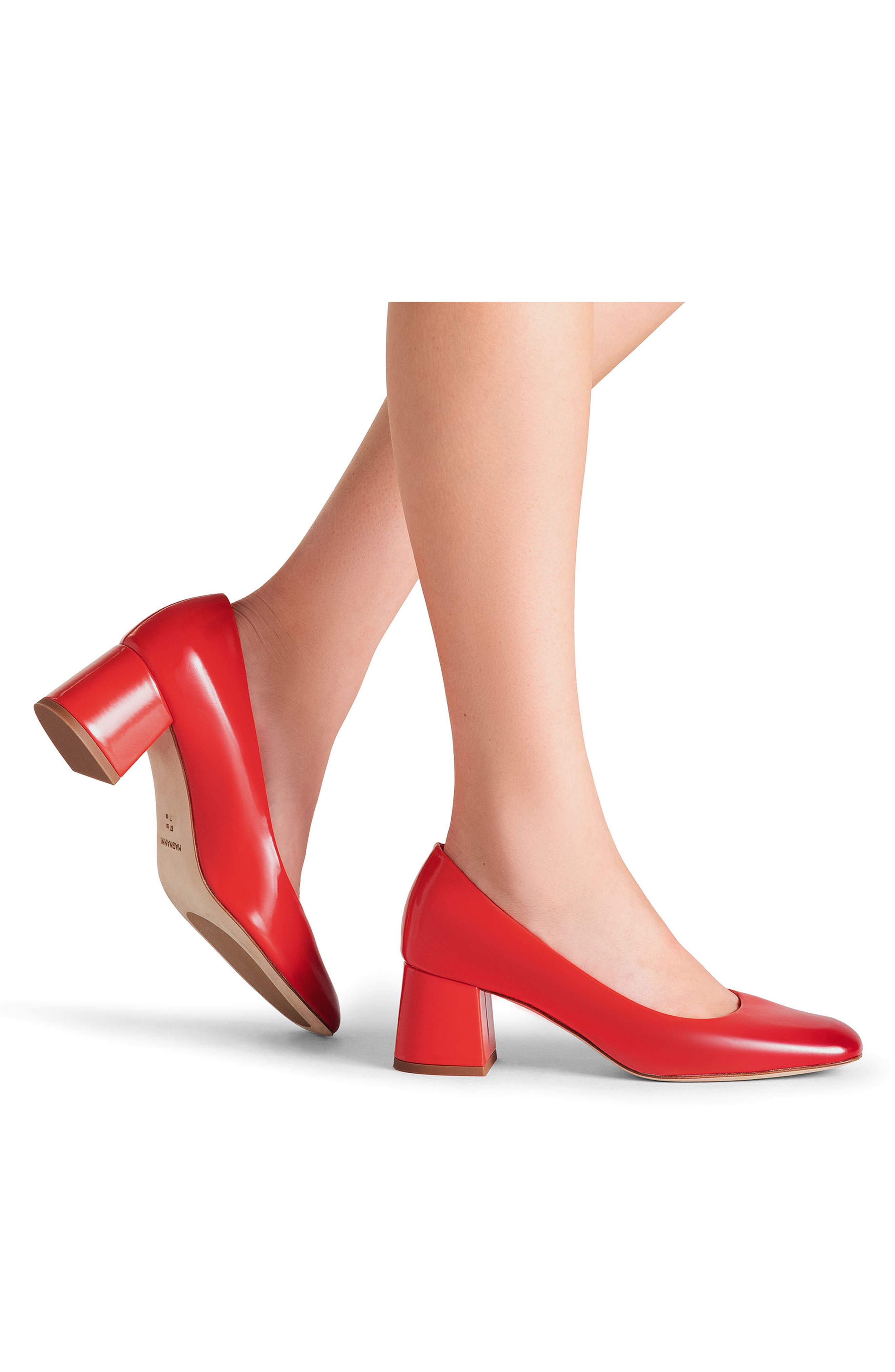 Stasia Block Heel Pump, Alternate, color, RED