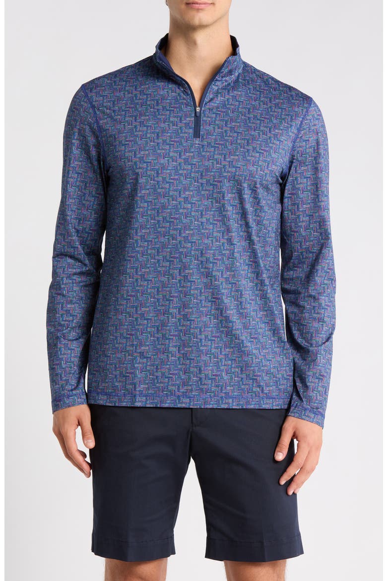 Anthony OoohCotton® Quarter Zip Pullover, Main, color, NAVY