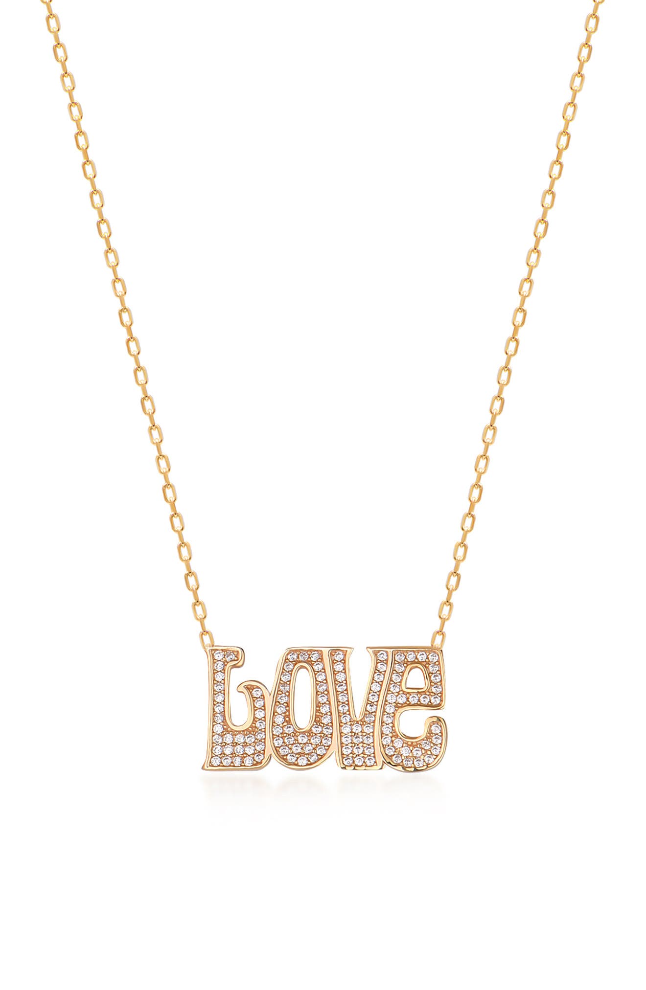 CZ Love Script Necklace