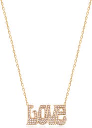 SPHERA MILANO CZ Love Script Necklace