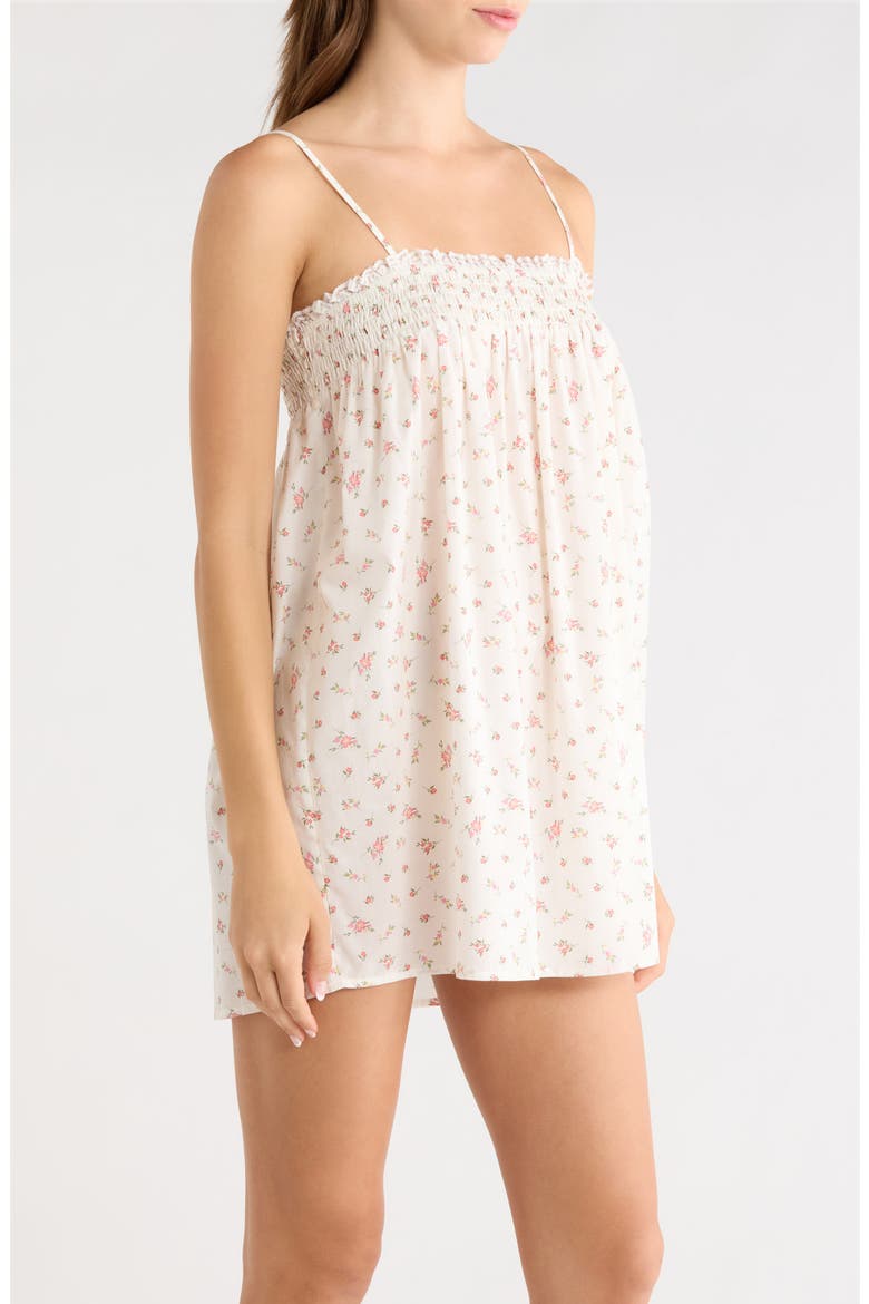 Flirty Cotton Nightgown, Alternate, color, IVORY/ CORAL FLORAL