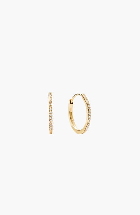 Pavé Diamond Hoops