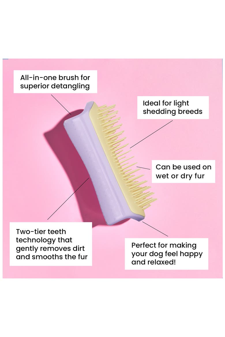 Small Detangling Dog Grooming Brush, Alternate, color, LILAC YELLOW