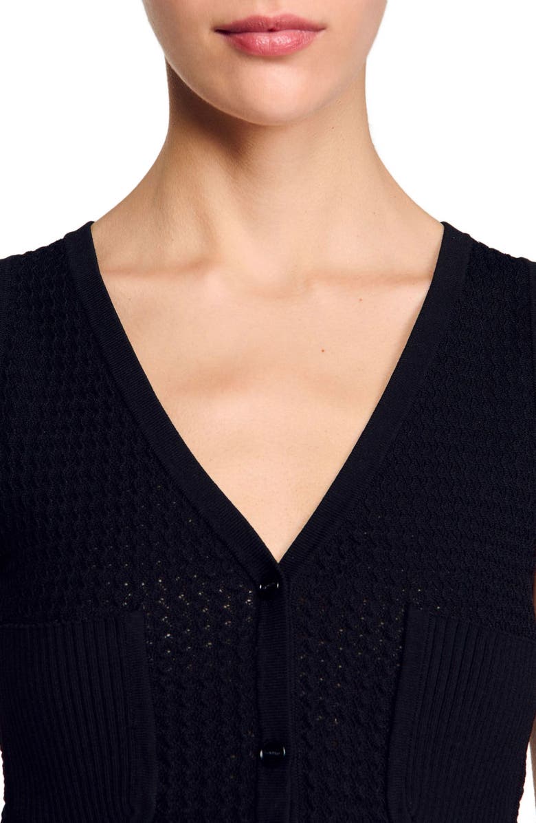 SANDRO Decorative knit cardigan, Alternate, color, 