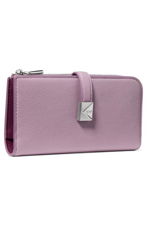 Kate Spade New York Deco Pebbled Leather Zip Wallet In Purple