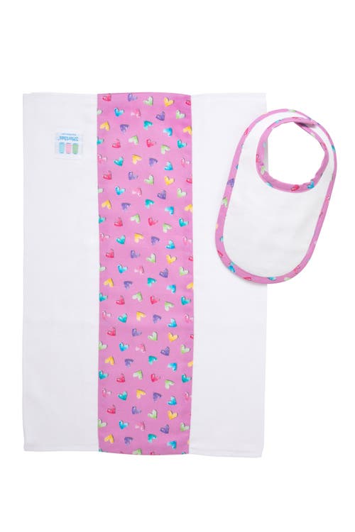 3 Marthas Print Drooler Bib & Burp Set