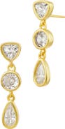 SAVVY CIE JEWELS Bezel Cubic Zirconia Drop Earrings