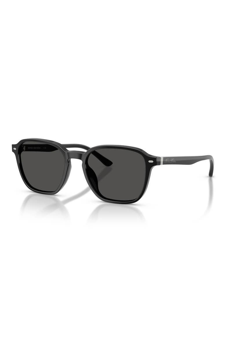 53mm Irregular Sunglasses, Alternate, color, BLACK / DARK GREY