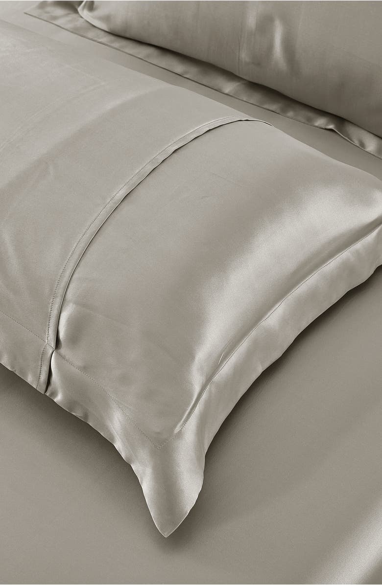Lilysilk Pure Mulberry Silk Oxford Envelope Luxury Pillowcase, Alternate, color, Grey