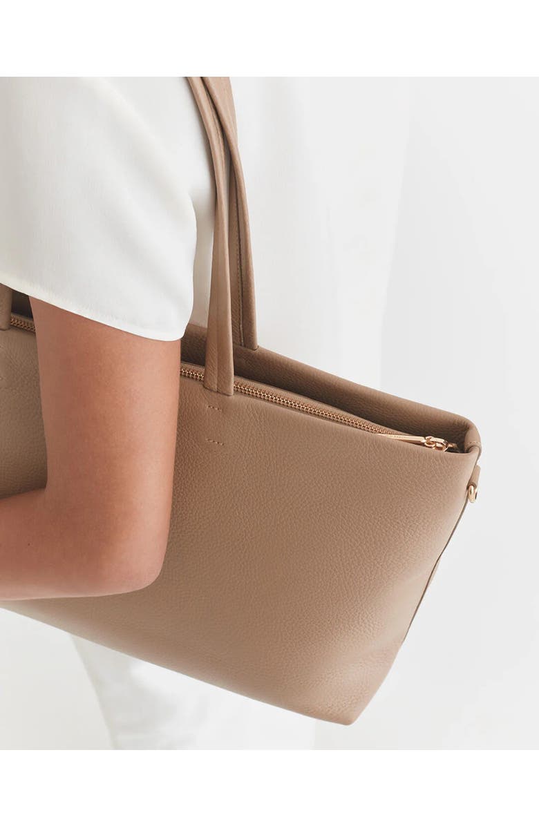 Cuyana Small Easy Zipper Tote, Alternate, color, Cappuccino