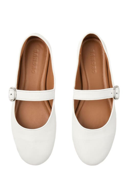 Sandro Leather Ballet Flats In White