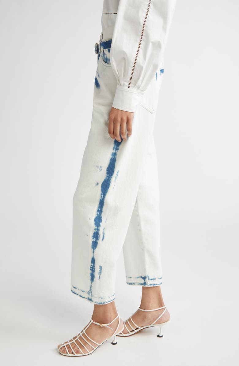 Proenza Schouler Ellsworth Belted Crop Jeans, Alternate, color, Bleach Out