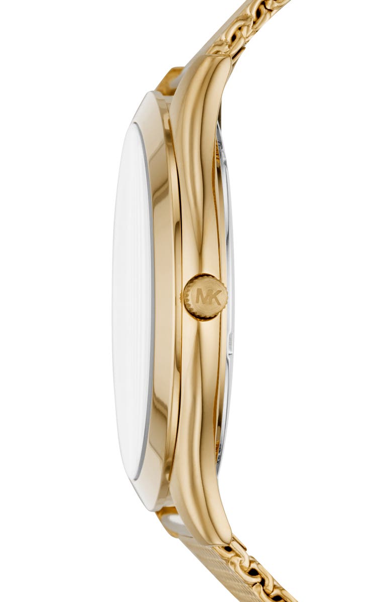 Michael Kors Slim Runway Mesh Strap Watch, 44mm, Alternate, color, Gold