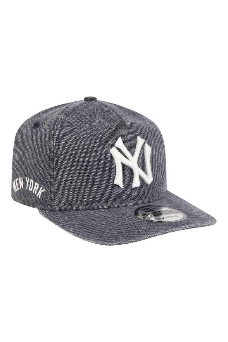 Men's New Era  Navy Heather New York Yankees Throwback Denim Classic 19TWENTY Adjustable Hat, Alternate, color, Heather Navy