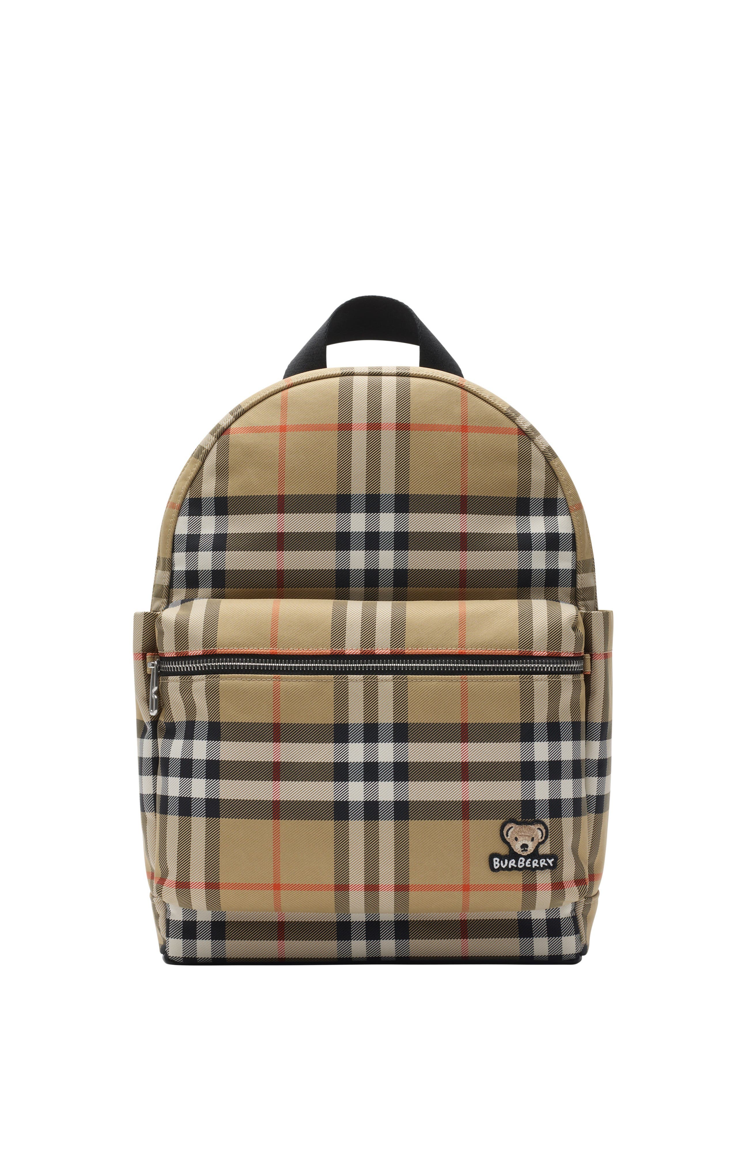 Burberry Check Backpack, Main, color, Sand
