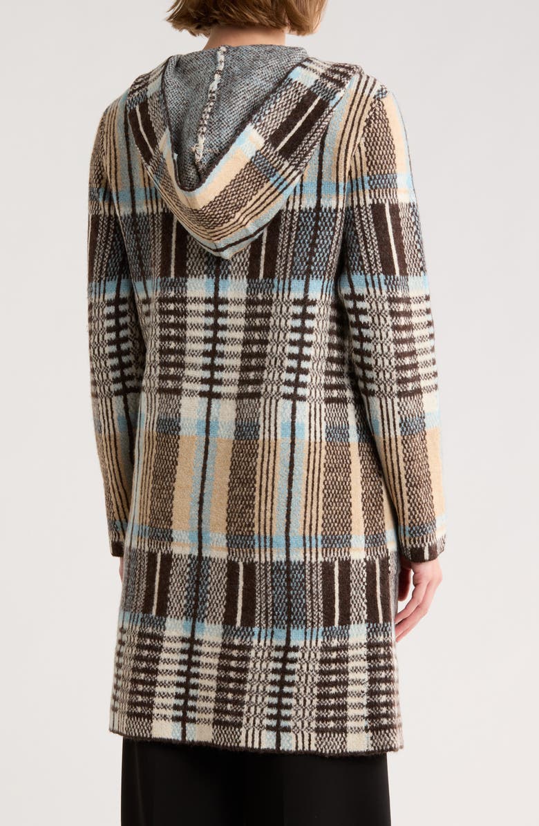 Love Token Plaid Cardigan, Alternate, color, Brown