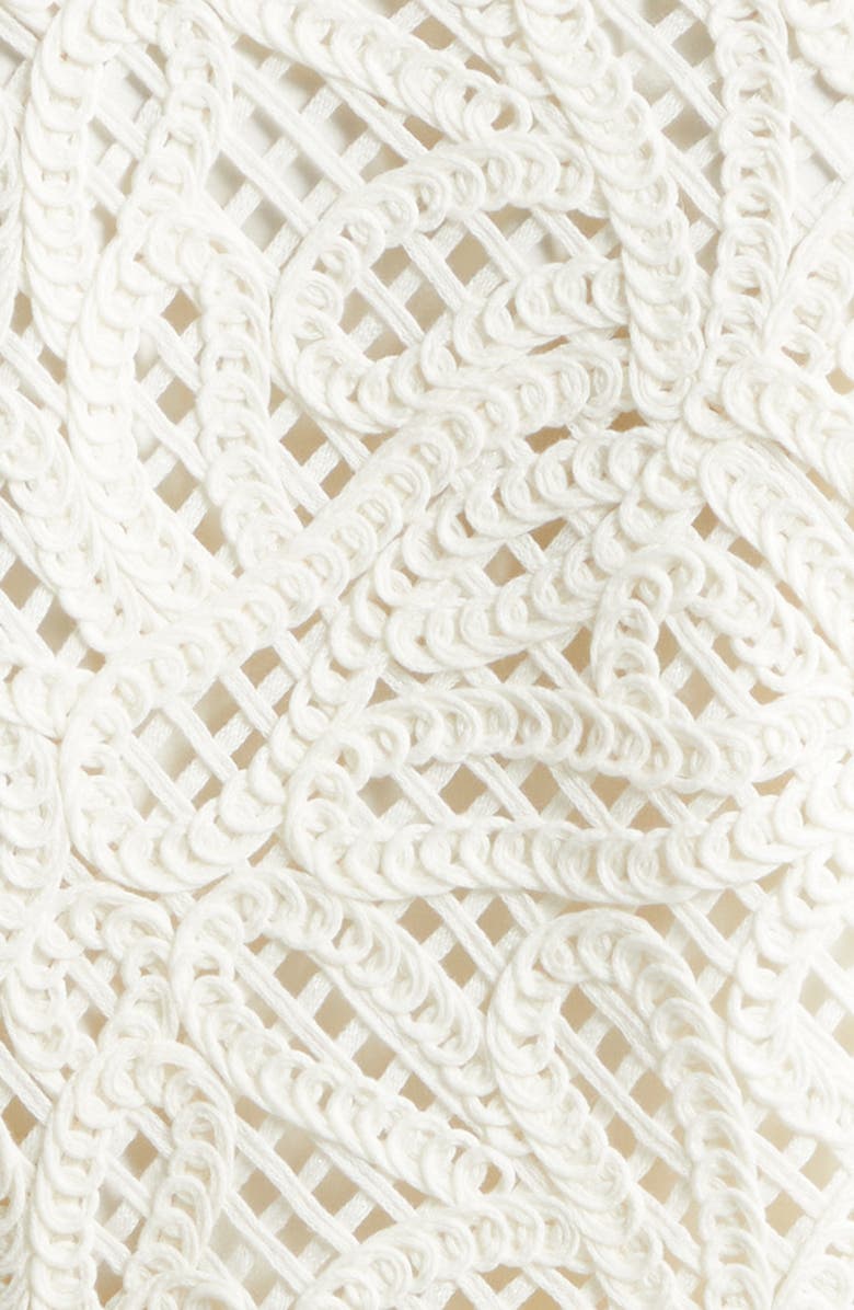 Emporio Armani Open Stitch Cotton Blend Cardigan, Alternate, color, Solid White