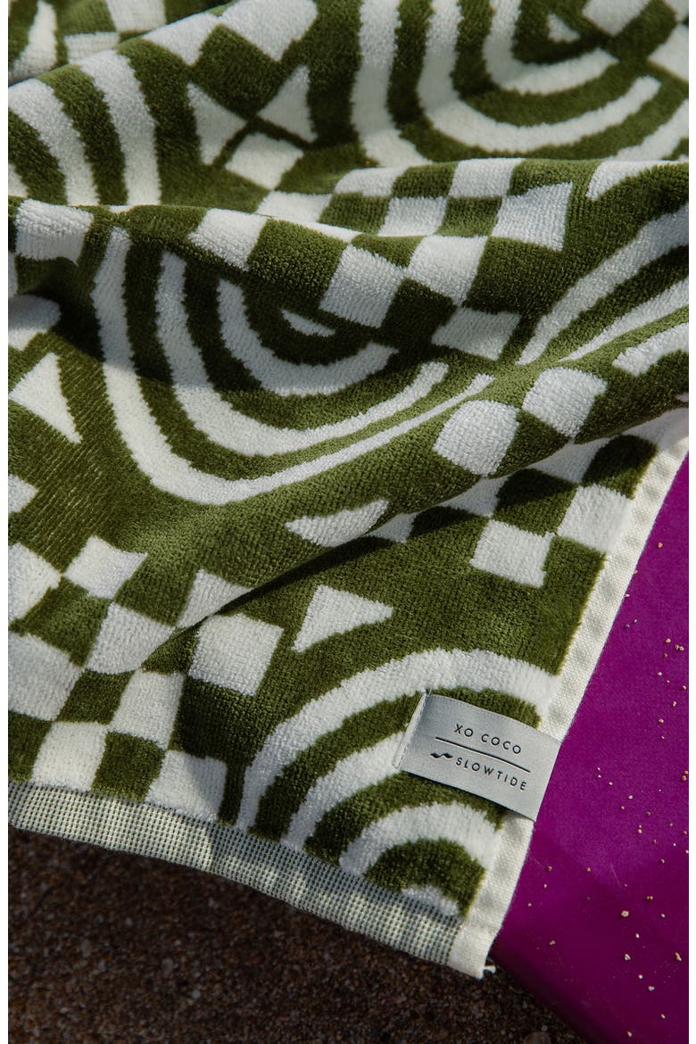 Coco Rainbow Beach Towel, Alternate, color, OLIVE