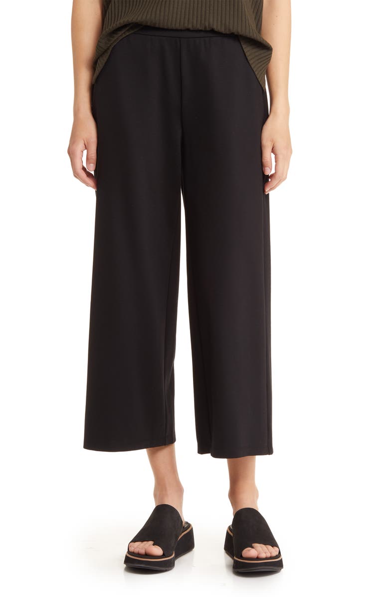 Eileen Fisher Crop Wide Leg Ponte Pants, Main, color,