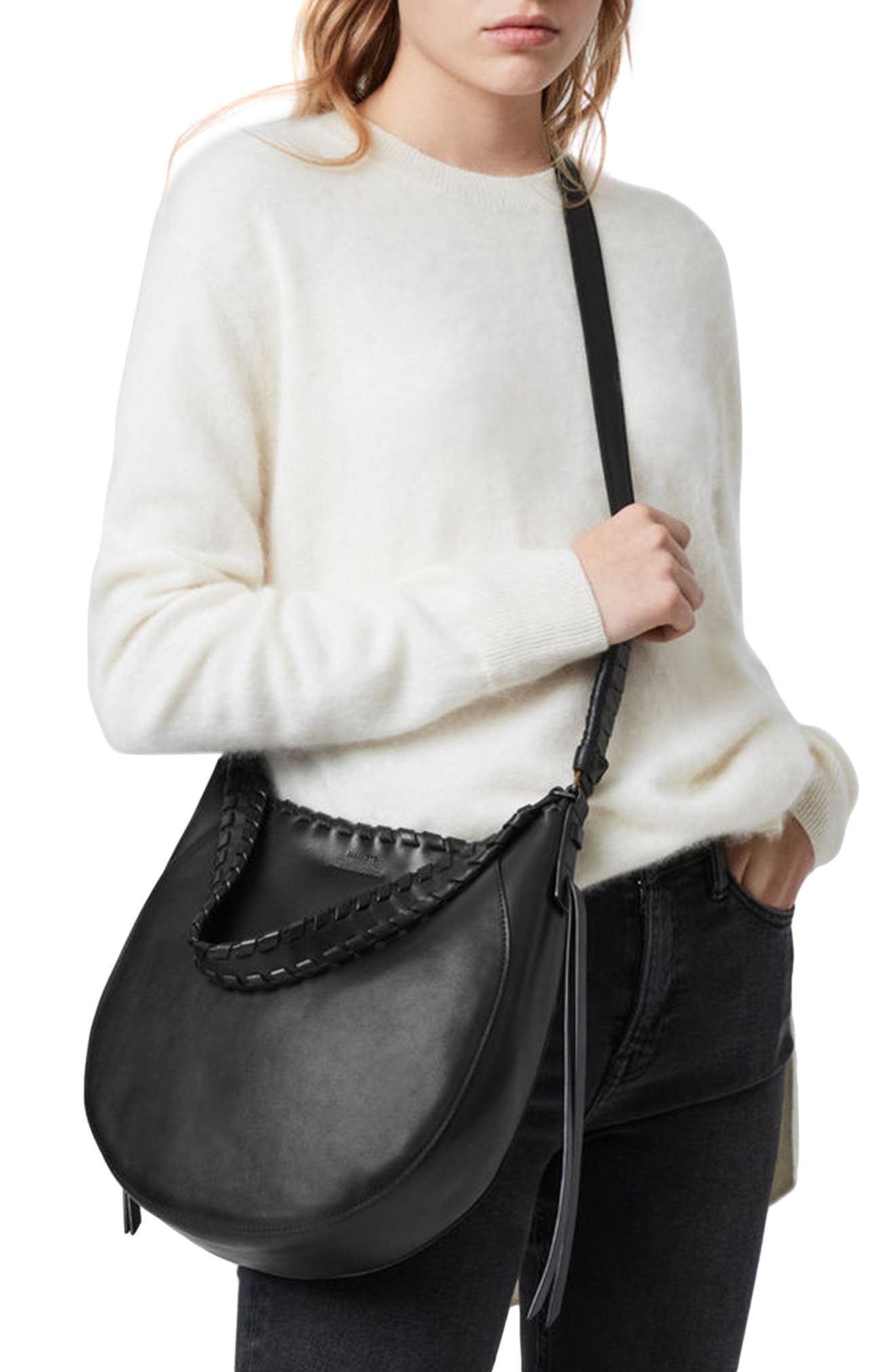 AllSaints Courtney Leather Hobo, Alternate, color, 