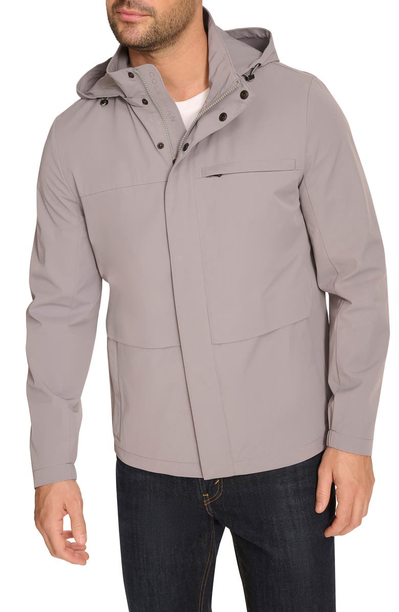 Cole Haan Signature Hooded Windbreaker Jacket, Alternate, color, Grey