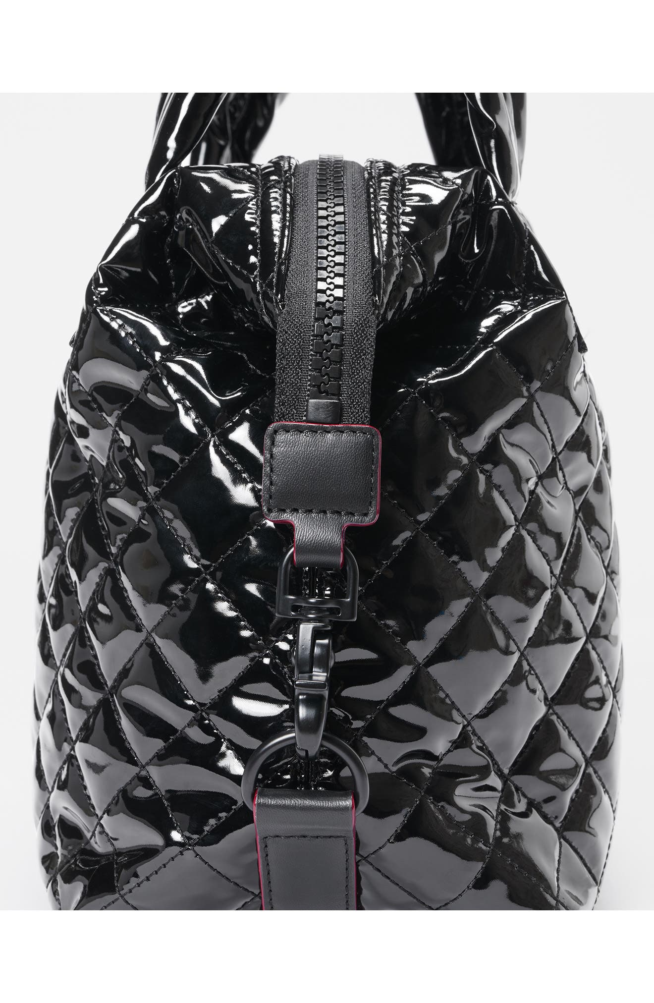 MZ Wallace Small Sutton Deluxe Tote, Alternate, color, Black Lacquer