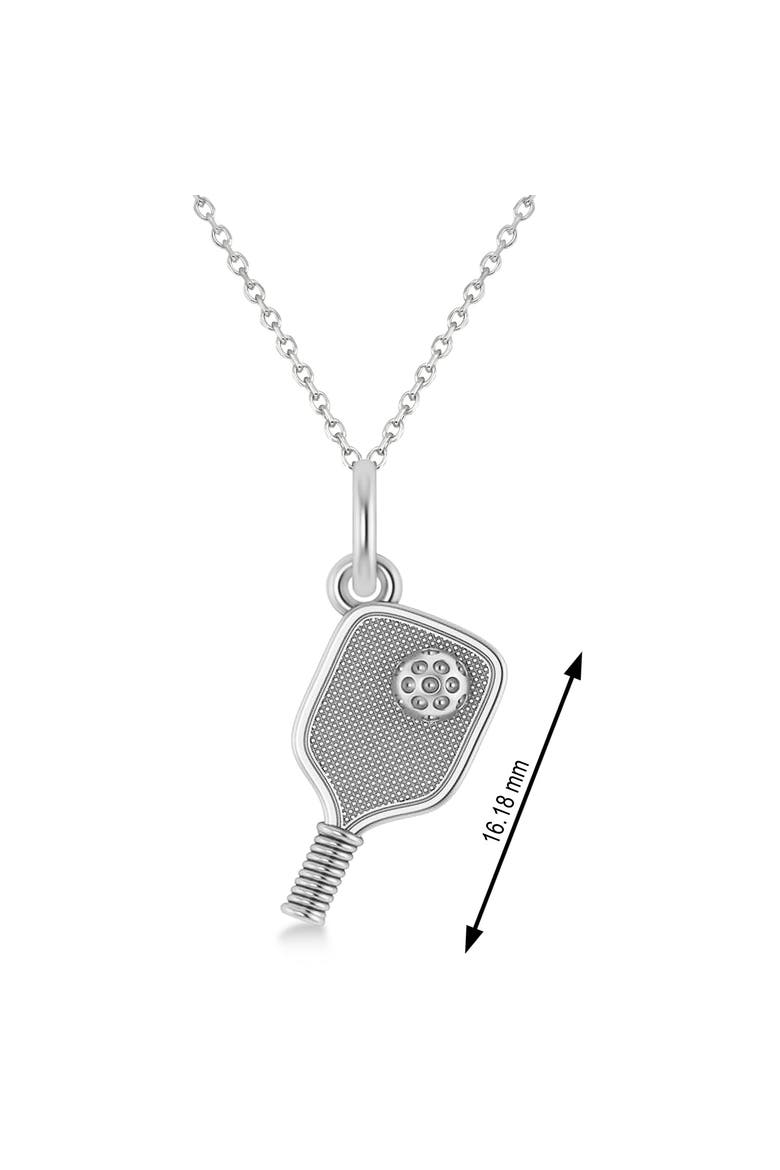 Womens Pickleball Paddle Pendant Necklace 14K, Alternate, color, white gold