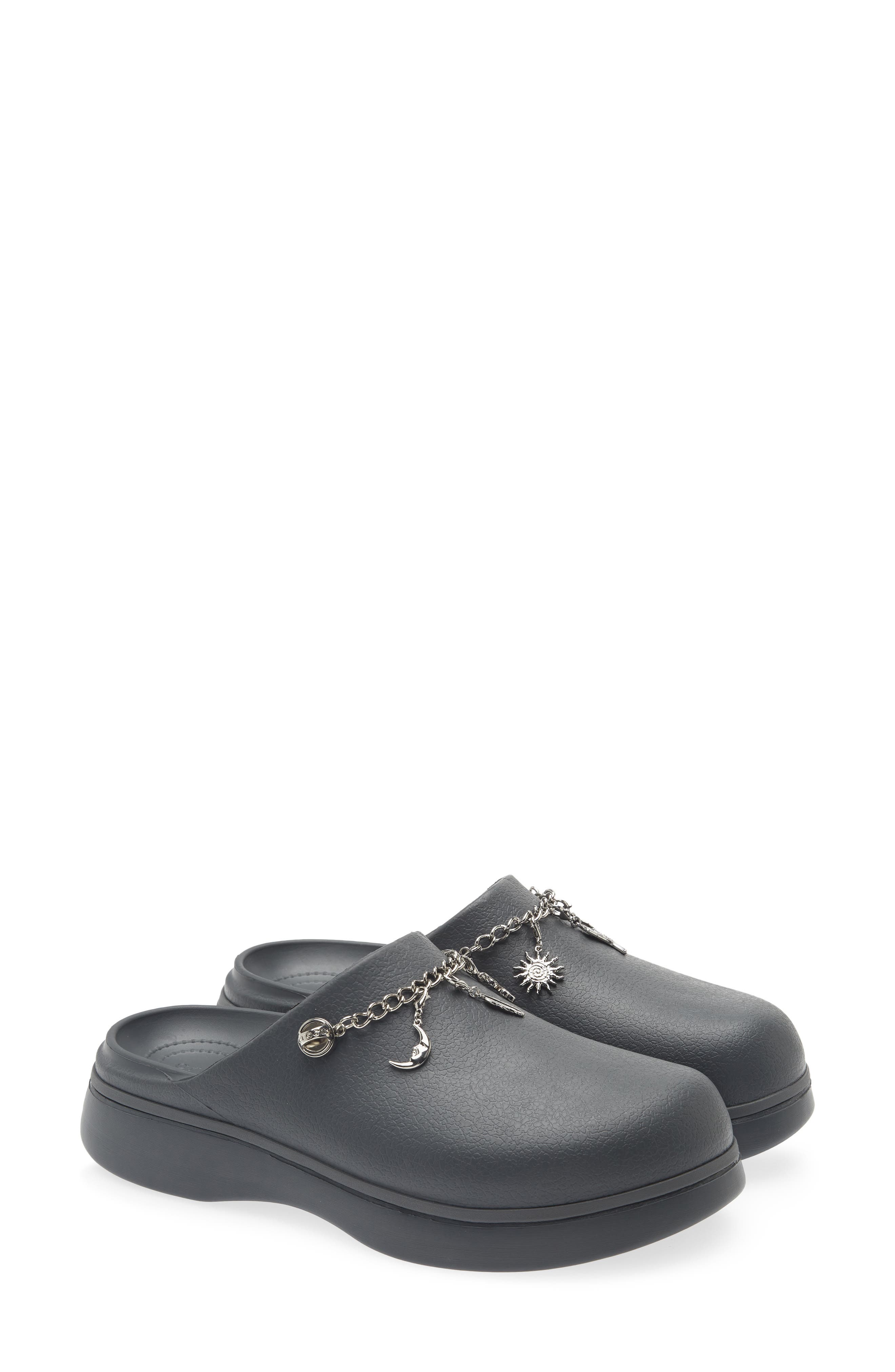 Dylan Notched Boho Clog, Main, color, CARBON