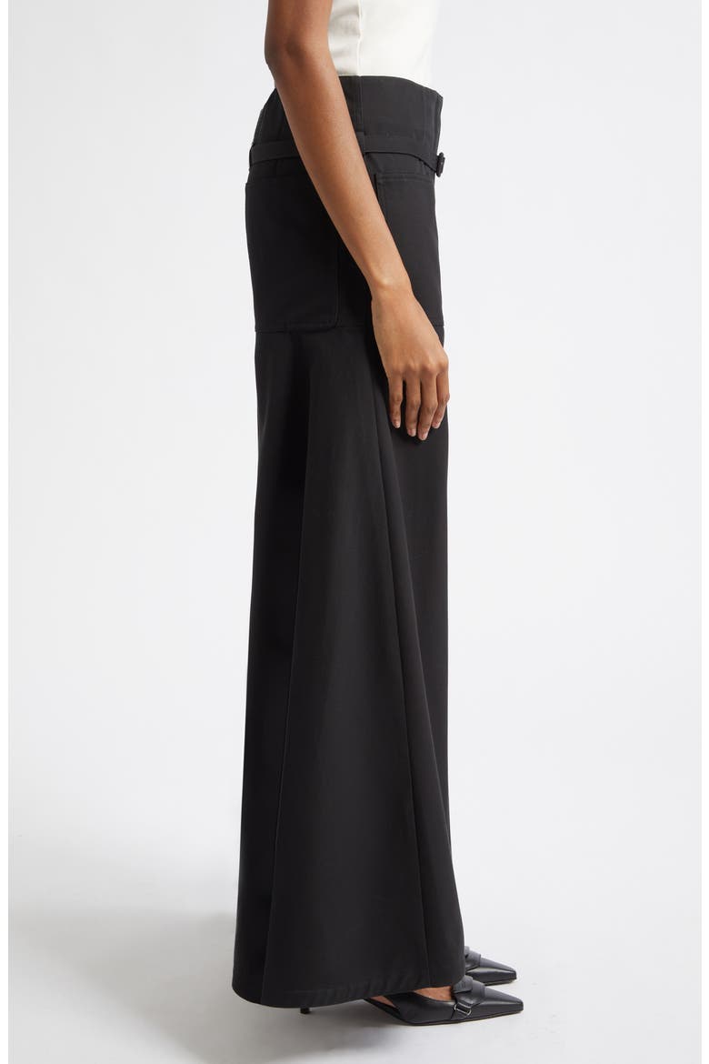 Cotton Canvas Palazzo Pants, Alternate, color, BLACK