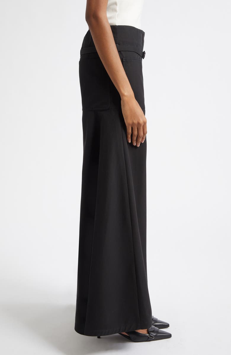 Courrèges Cotton Canvas Palazzo Pants, Alternate, color, Black