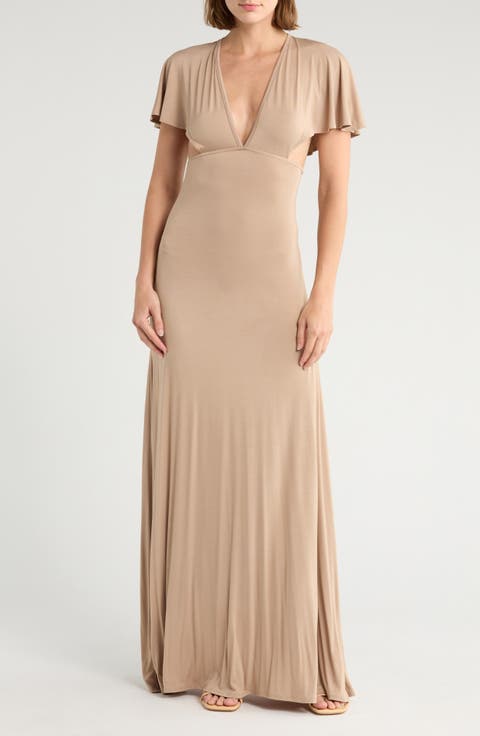 Dolman Sleeve Cutout Maxi Dress