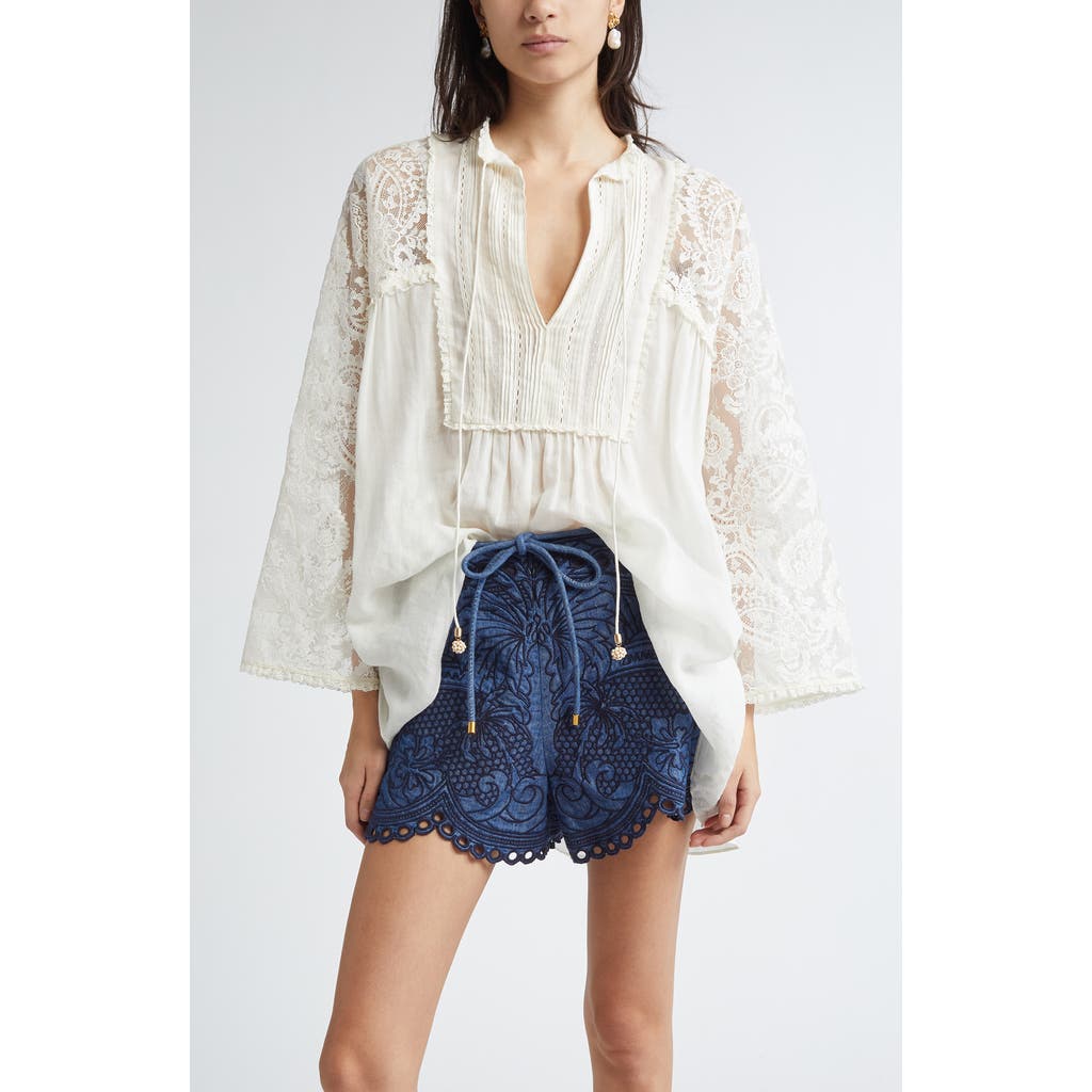 Zimmermann Ascension Lace Trim Tunic Top